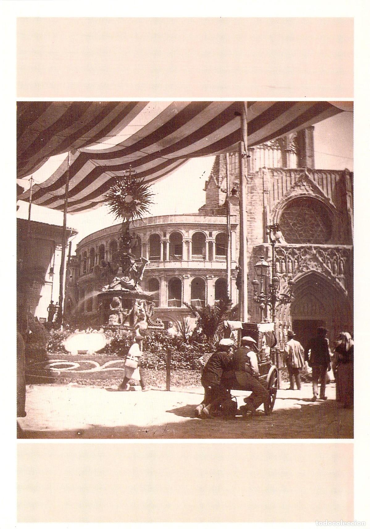 Postales: Postal de Valencia, Plaza de la Virgen Engalanada, Foto Sarthou