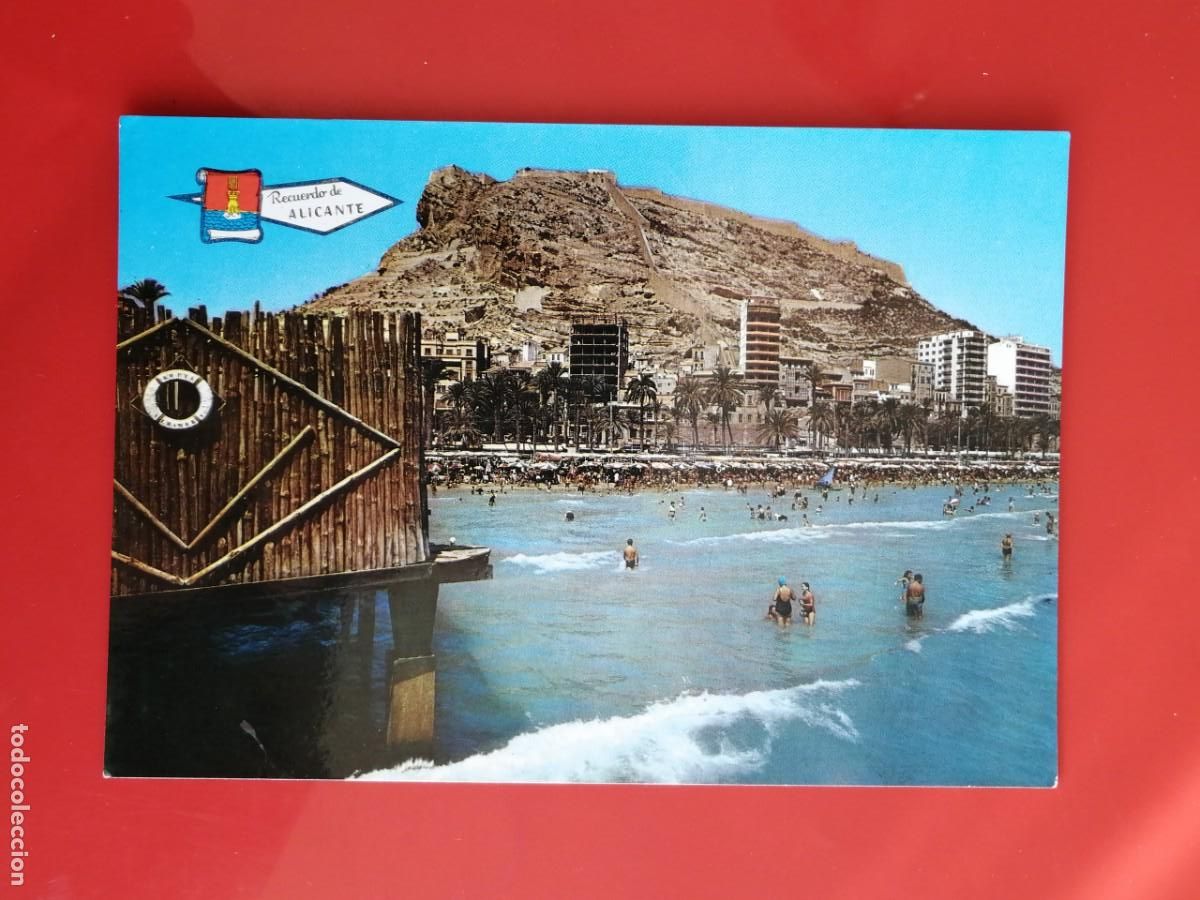 Postales: POSTAL 18585 ESCRITA-PERGAMINO 3091 ALICANTE PLAYA POSTIGUET CASTILLO CAP DEL MORO