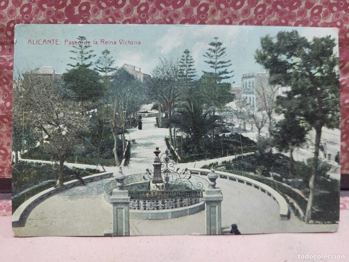 Postales: ANTIGUA POSTAL ALICANTE PASEO DE LA REINA VICTORIA THOMAS BARCELONA
