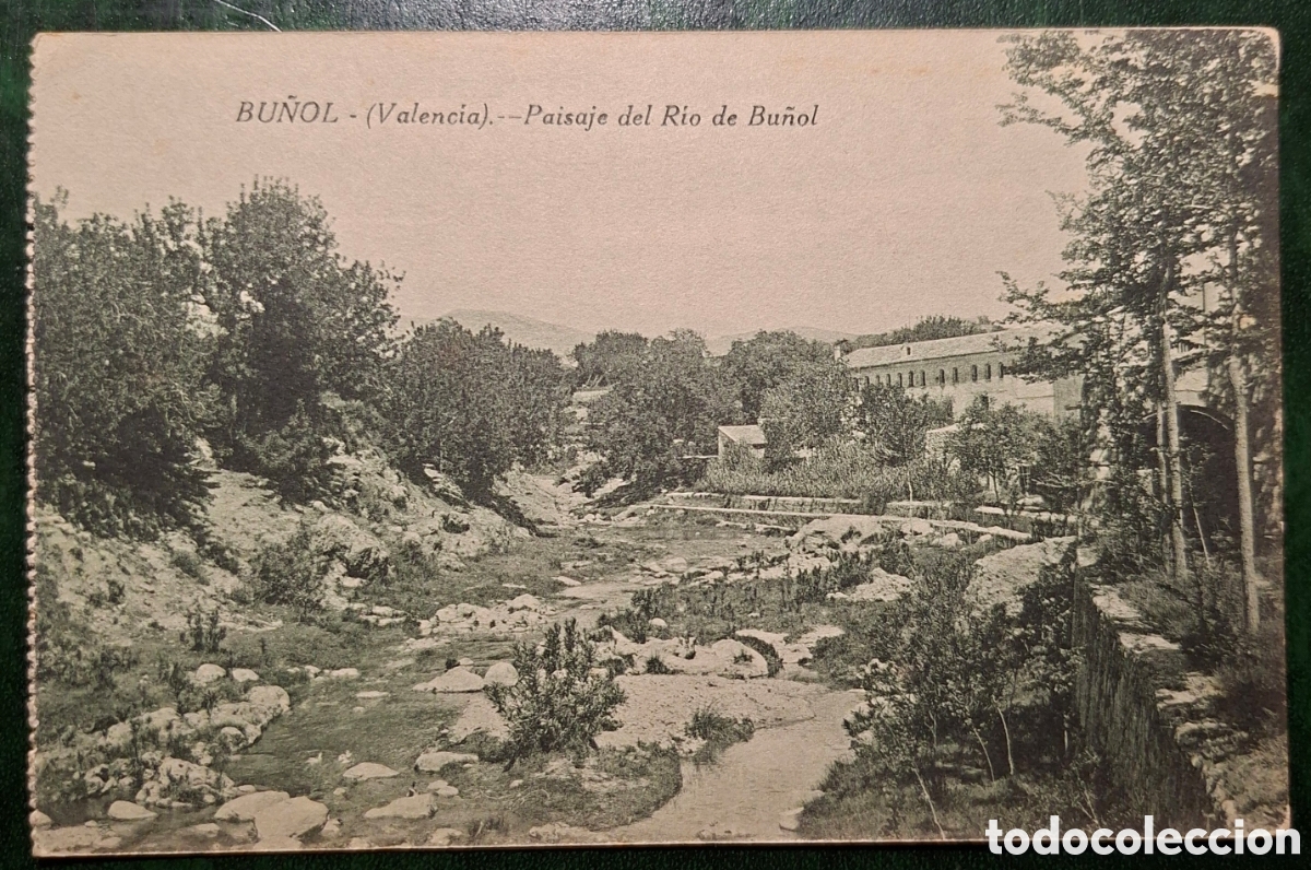 Postales: BU&Ntilde;OL. VALENCIA. PAISAJE DEL RIO DE BU&Ntilde;OL. EDICI&Oacute;N DE 1919.