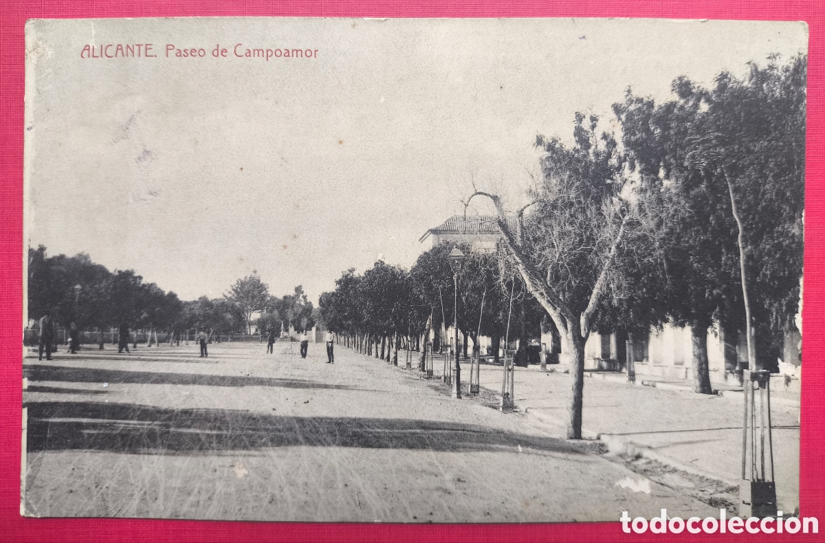 Postales: ALACANT PASSEIG CAMPOAMOR POSTAL ANIMADA FOTOTIPIA ALICANTE C. 1915