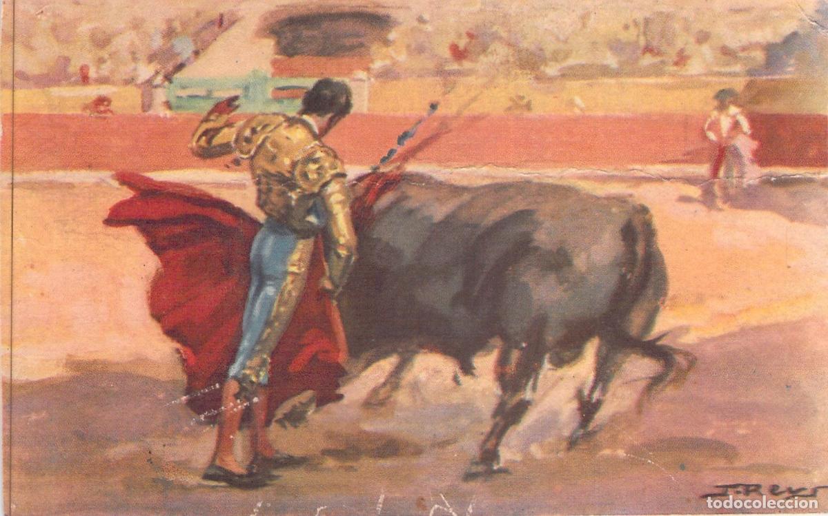 Postales: Postal de Corrida de Toros, Arte de Jos&eacute; Reus, Litograf&iacute;a Ortega Valencia