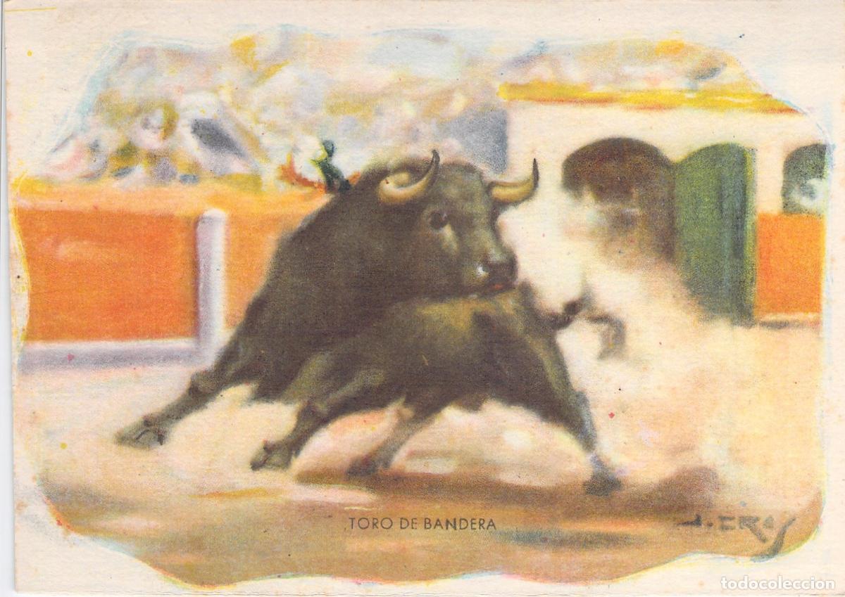 Postales: Postal de Arte Taurino Toro de Bandera Oleo de J. Cros