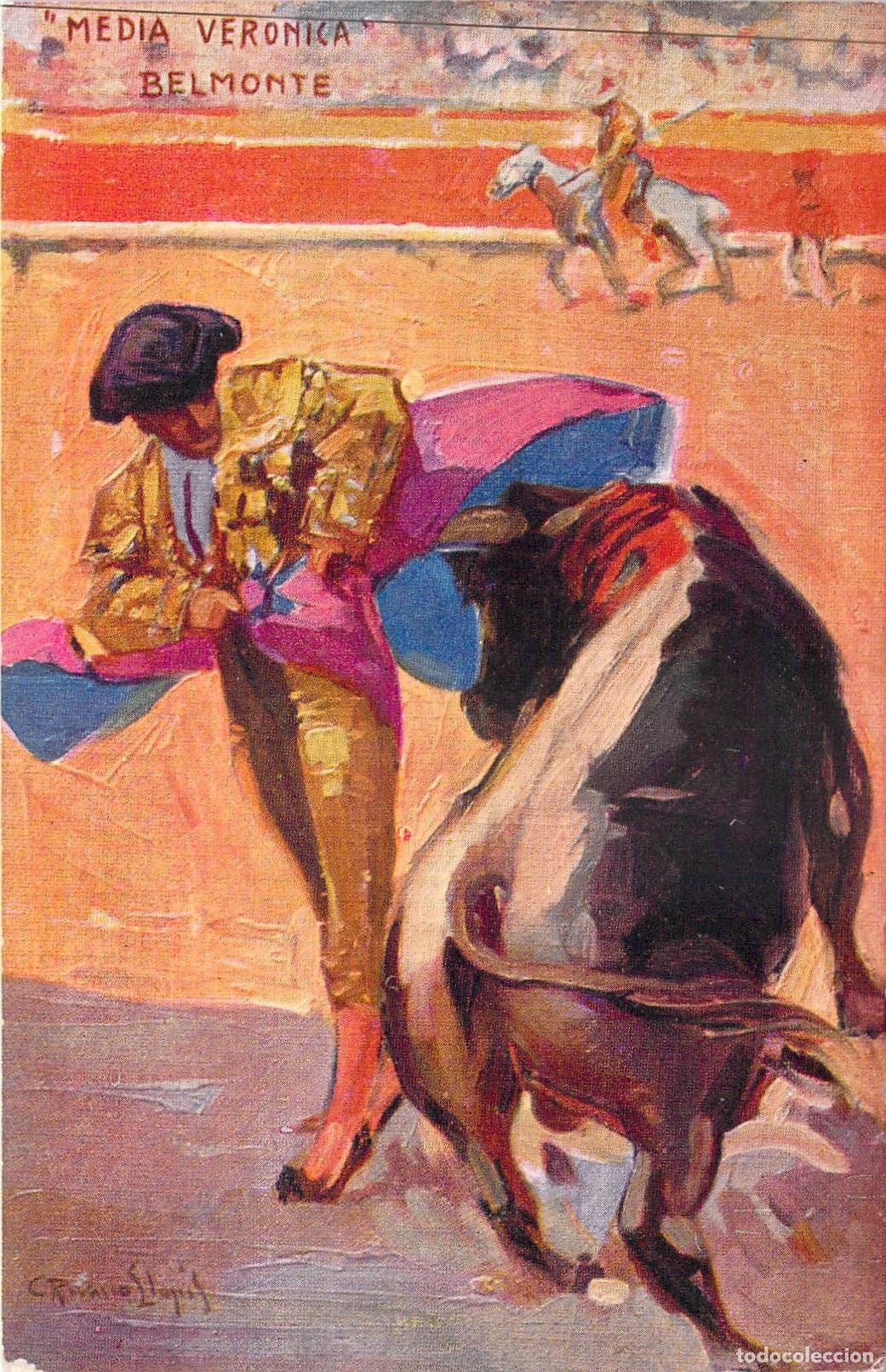 Postales: Postal Taurina Juan Belmonte Media Ver&oacute;nica Carlos Ruano Llopis