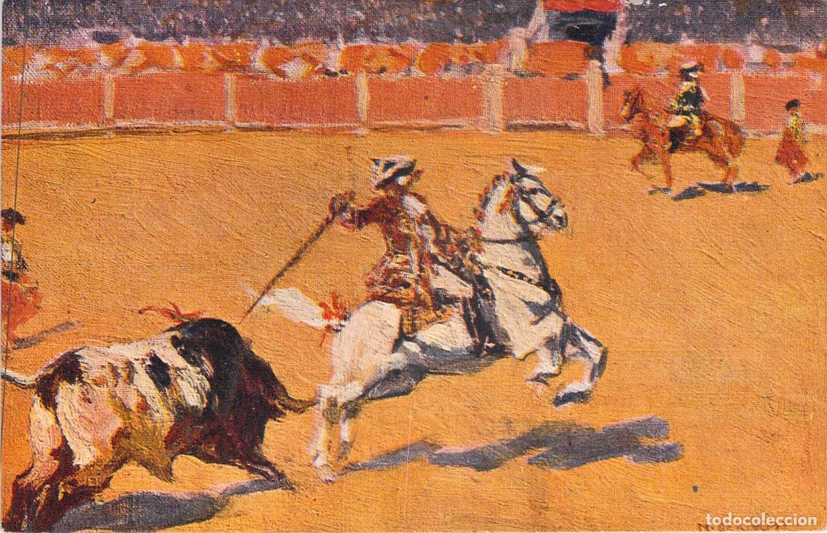 Postales: Postal Tauromaquia Caballeros en Plaza por Mariano Bertuchi