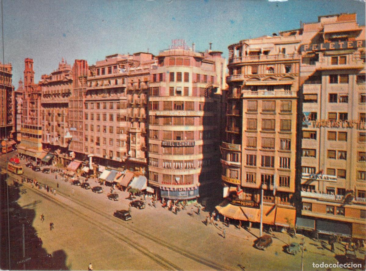 Postales: Postal de la Plaza del Caudillo en Valencia, Hotel Londres