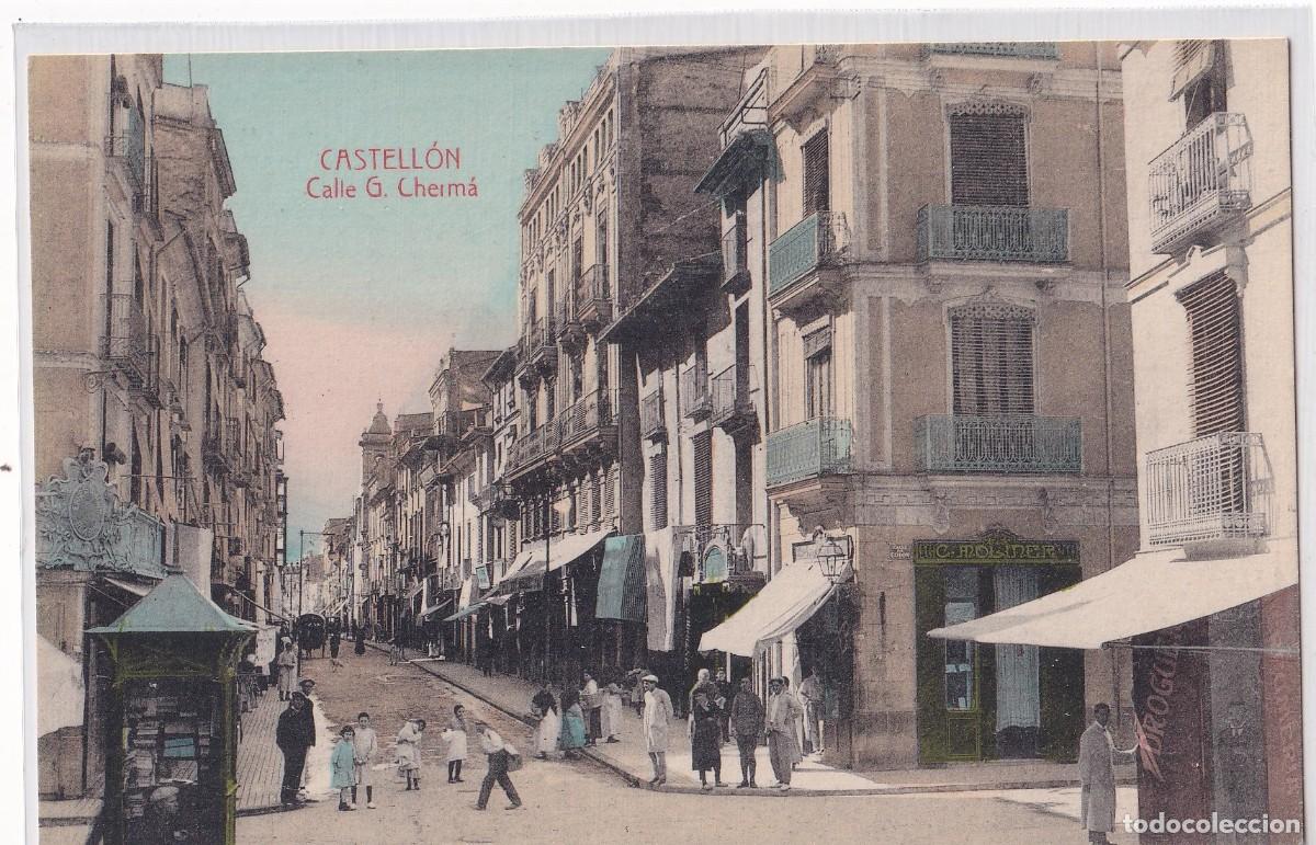 Postales: CASTELL&Oacute;N Calle G Cherma. Fototipia Casta&ntilde;eira. Edici&oacute;n F. Segarra. Papeler&iacute;a