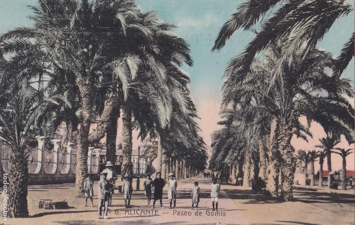 Postales: 6 Alicante. Paseo de Gomis. Bazar La ciudad de Roma. Sin circular