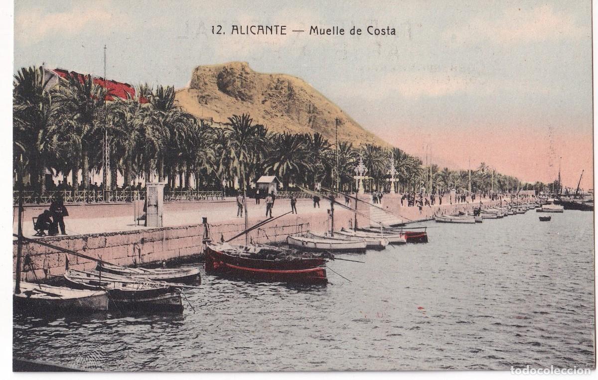 Postales: 12 Alicante. Muelle de Costa . Bazar La ciudad de Roma. Sin circular