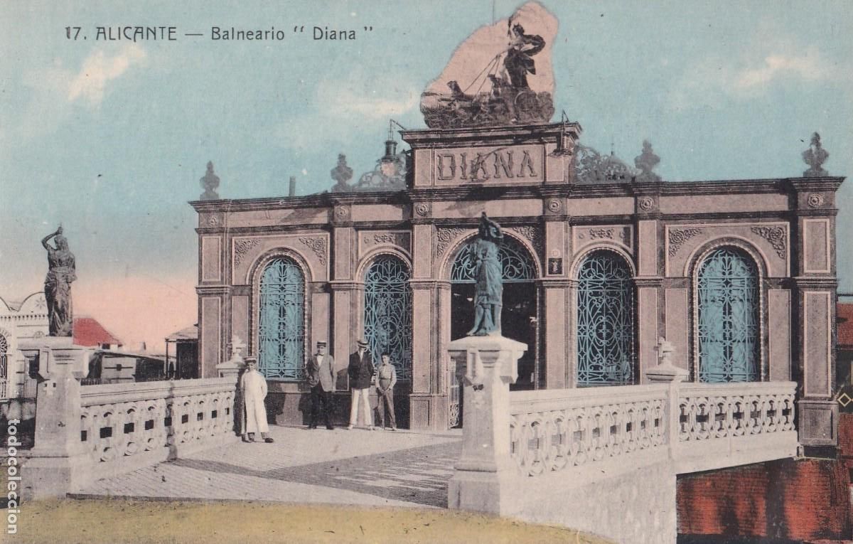 Postales: 17 Alicante. Balneario Diana . Bazar La ciudad de Roma. Sin circular