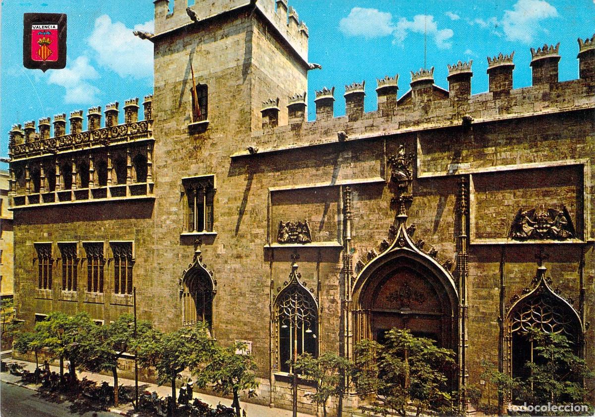 Postales: Postal de la Fachada de La Lonja de la Seda en Valencia