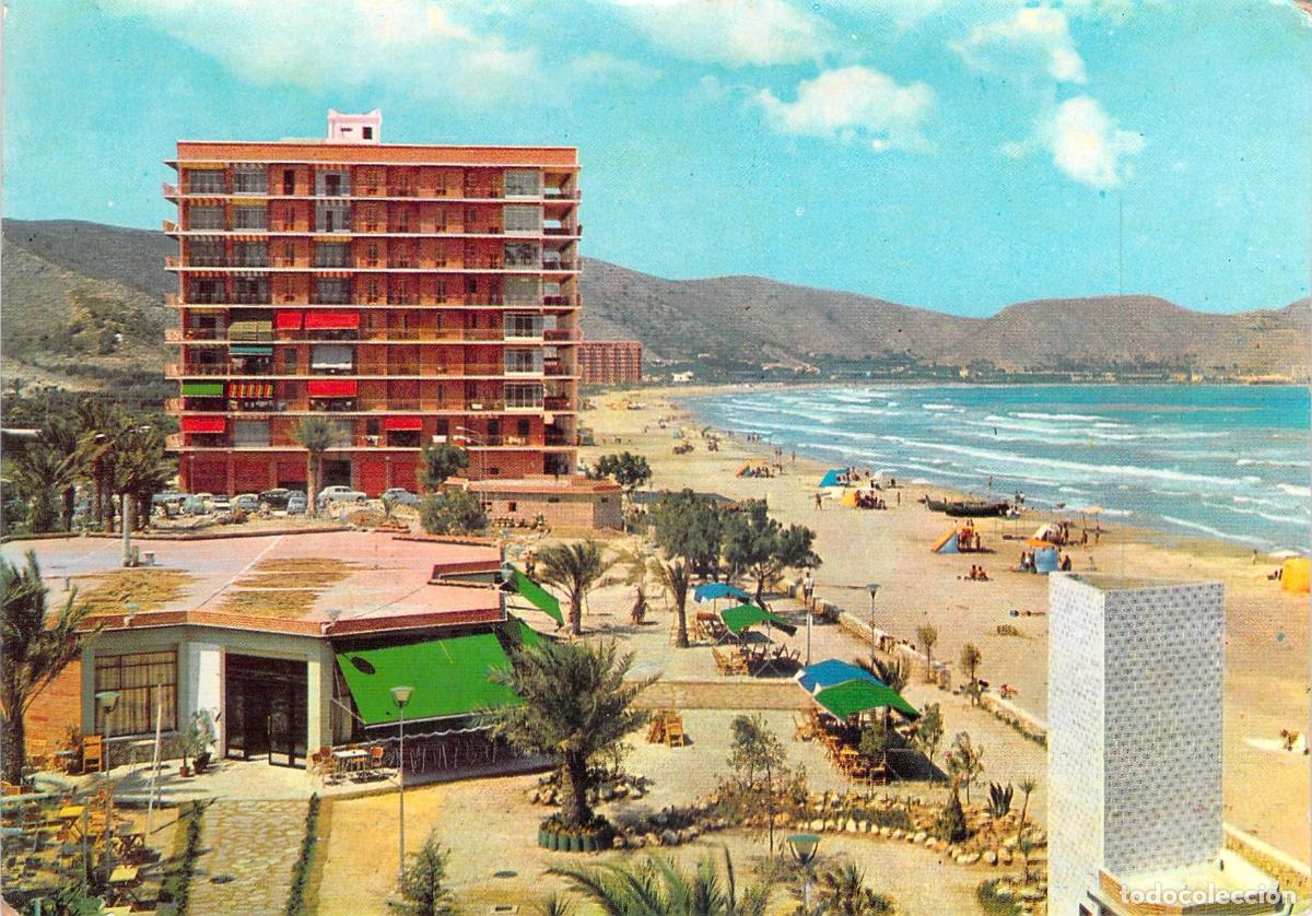 Postales: Postal de Cullera, Playa de San Antonio y Restaurante Oasis, Valencia