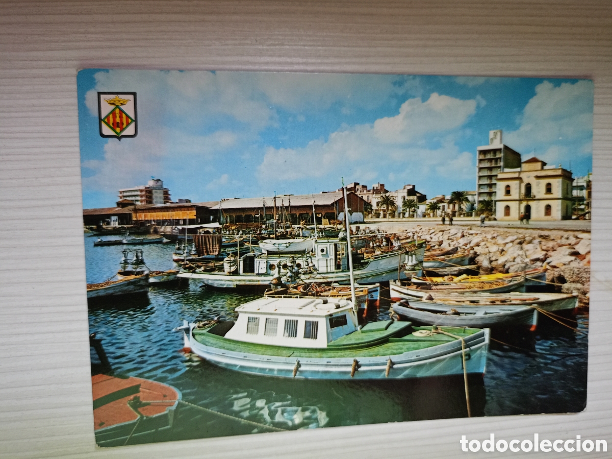Postales: Castell&oacute;n vista parcial del puerto antigua postal a&ntilde;os 60