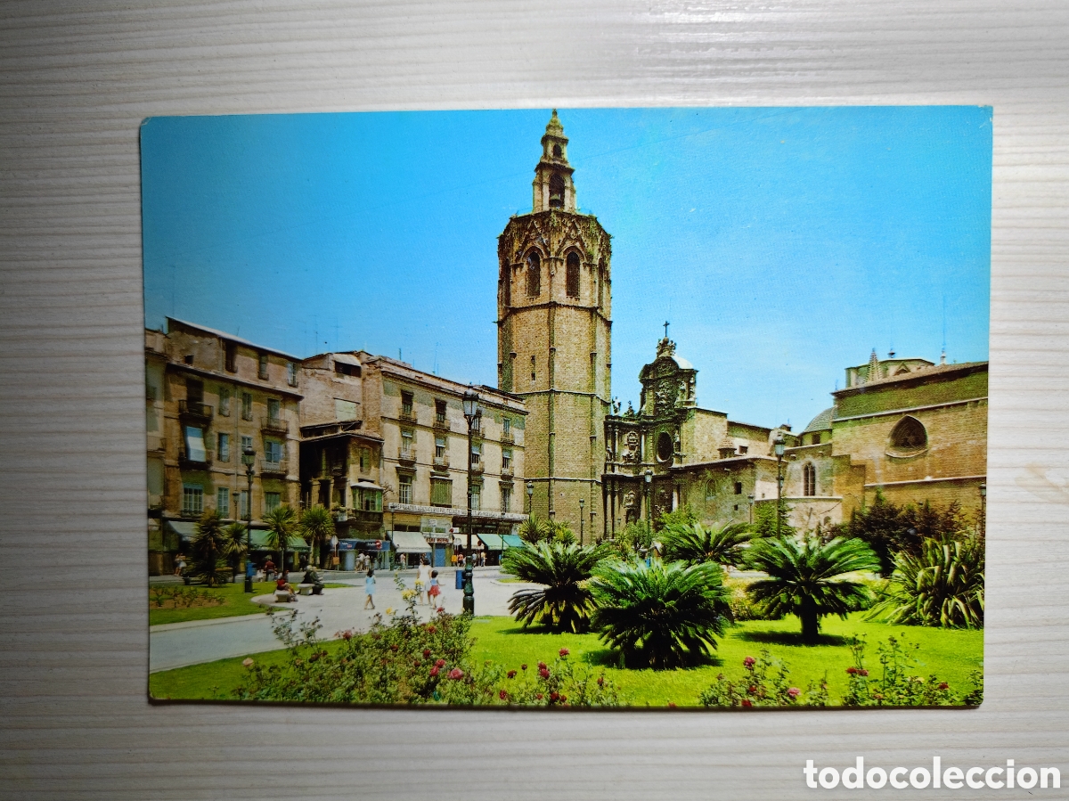 Postales: Valencia plaza de Zaragoza y el Miguelete a&ntilde;os 60