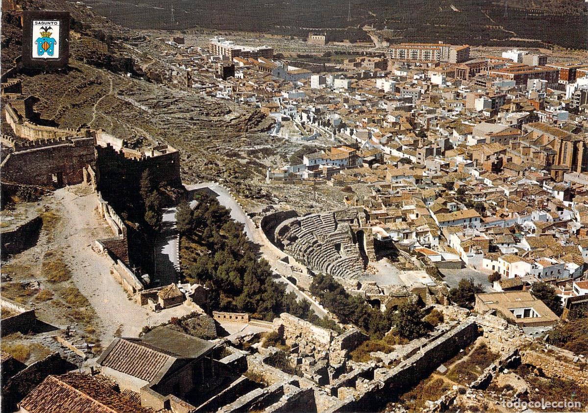 Postales: Postal de Vista A&eacute;rea de Sagunto y su Teatro Romano, Valencia