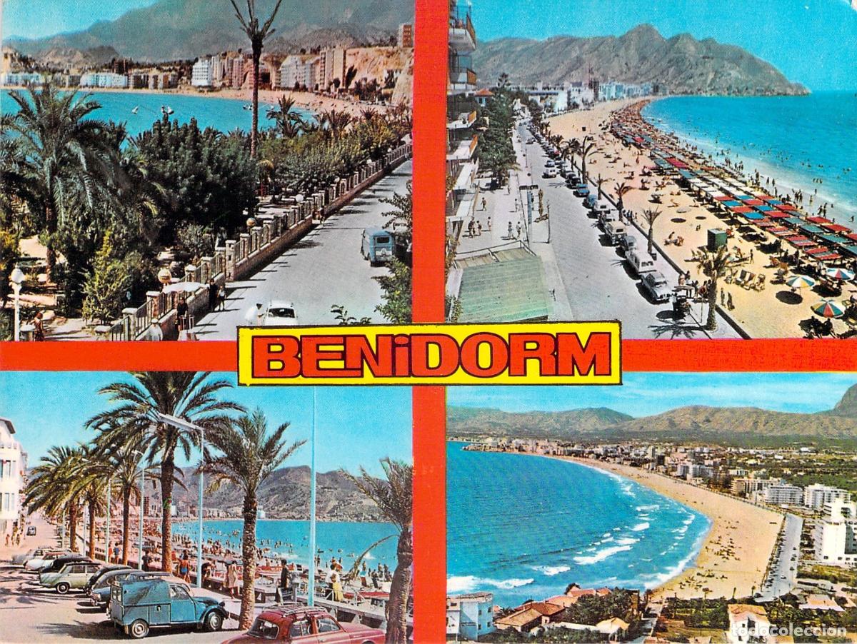 Postales: Postal de Benidorm, Alicante - Vistas de Playa Levante y Poniente