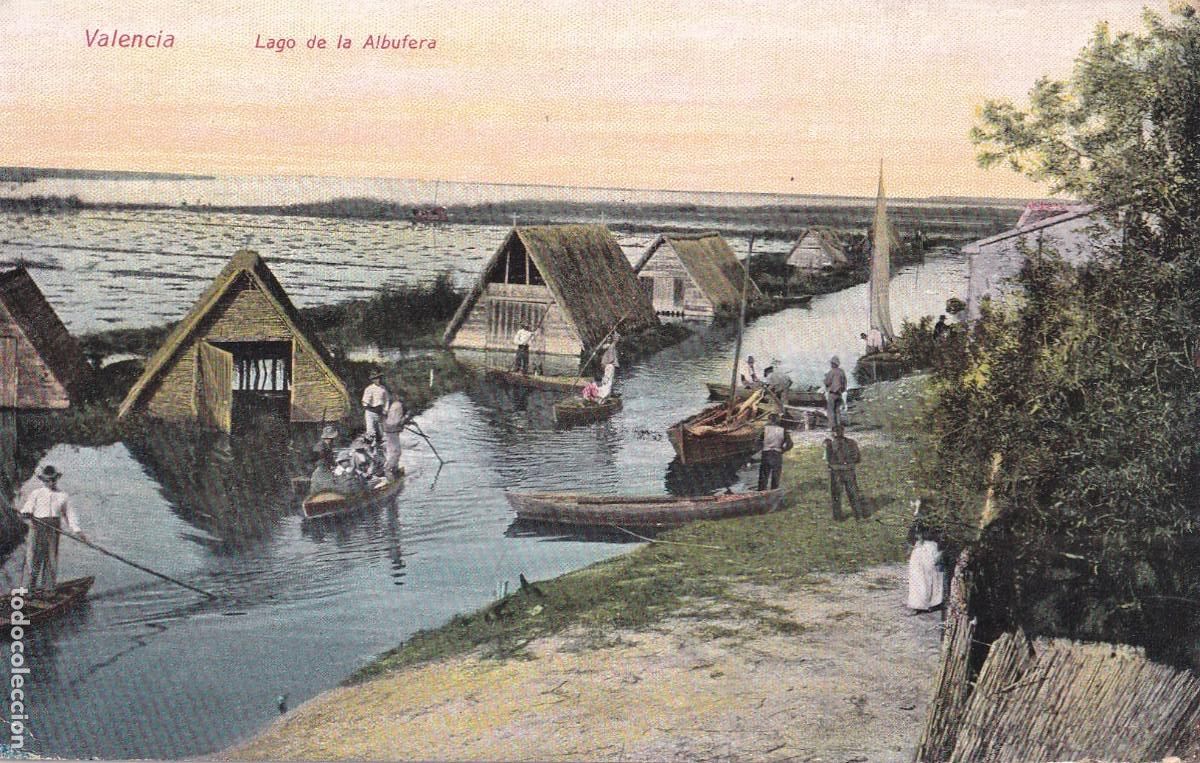 Postales: Valencia Lago de la Albujera. Edici&oacute;n F. C. Valencia. n&ordm;3 Sin circular. Escrita en 1914