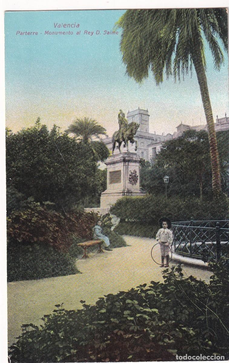 Postales: Valencia Parterre. Monumento al Rey D. Jaime . Edici&oacute;n F. C. Valencia. n&ordm;16. Sin circular.