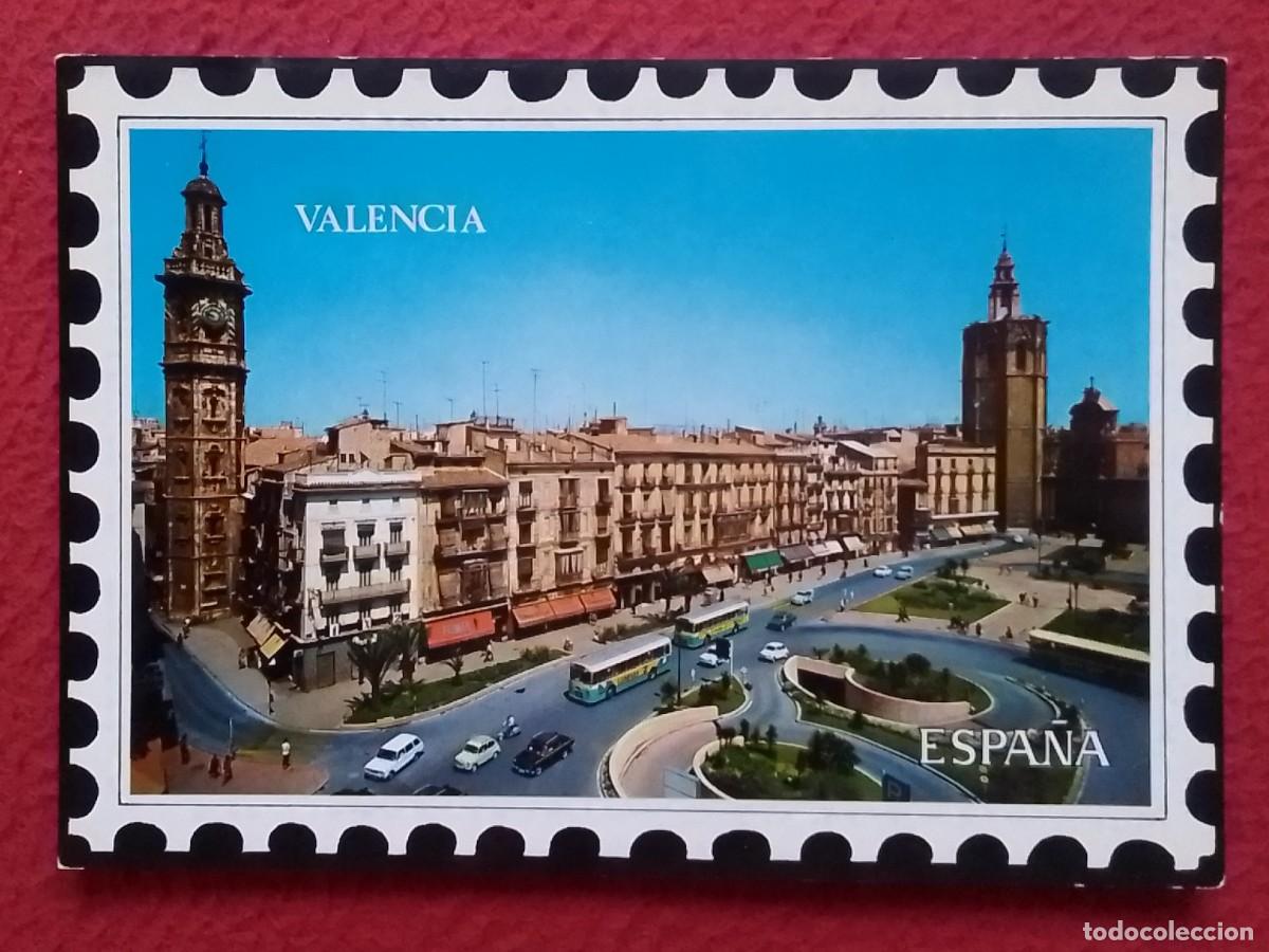 Postales: POSTAL POST CARD VALENCIA PLAZA DE LA REINA PLACE SQUARE..AUTOBUSES SEAT 600 ETC..SPAIN ESPAGNE..JDP