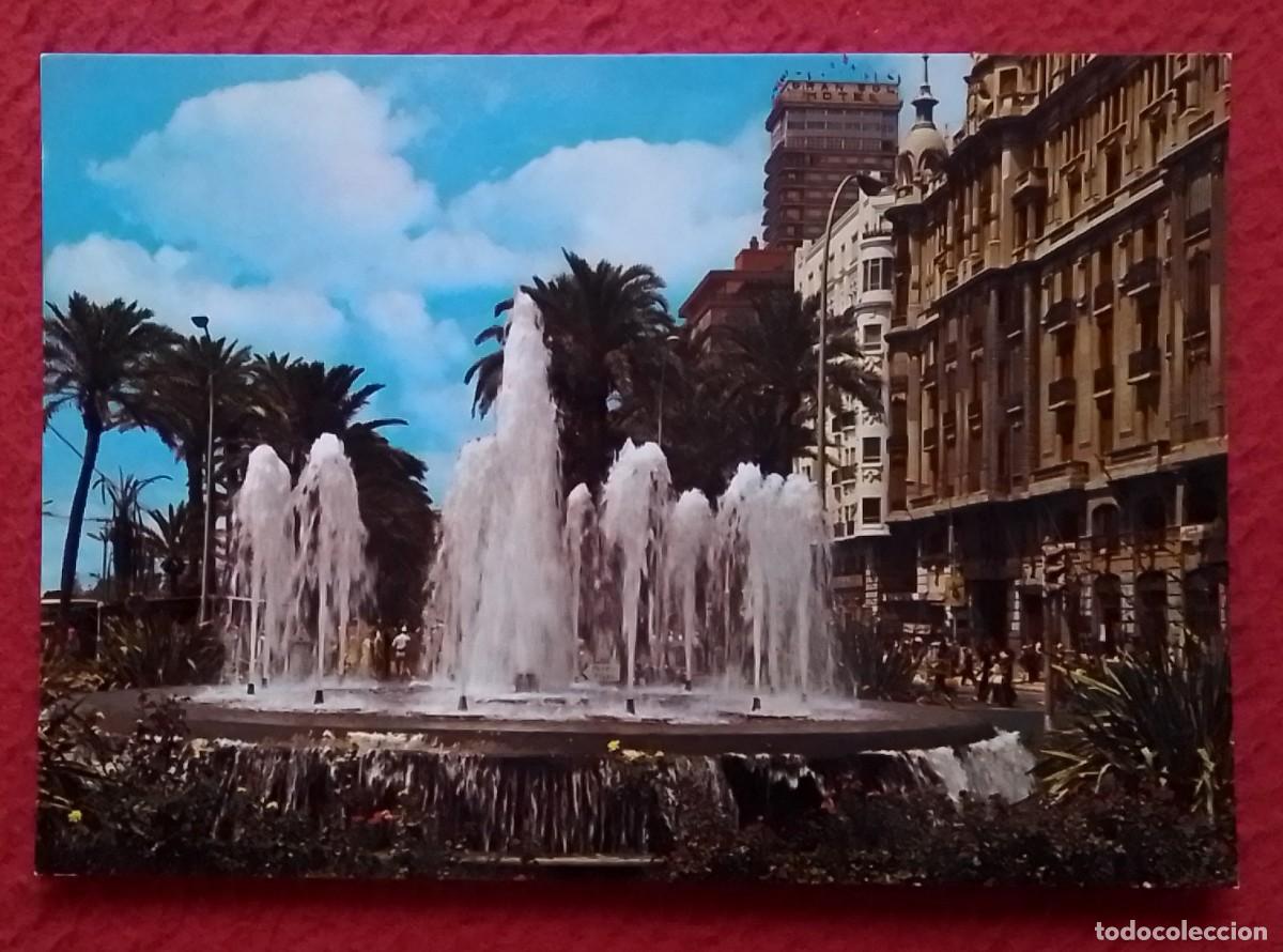 Postales: POSTAL POST CARD ALICANTE FUENTE MONUMENTAL Y EXPLANADA DE ESPA&Ntilde;A FOUNTAIN FONTAINE...SPAIN ESPAGNE.