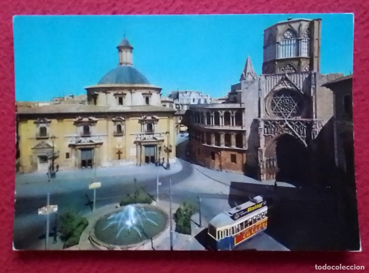 Postales: POSTAL POST CARD VALENCIA PLAZA DE LA VIRGEN PLACE SQUARE..TRANV&Iacute;A ?..FUENTE..SPAIN ESPAGNE SPANIEN.