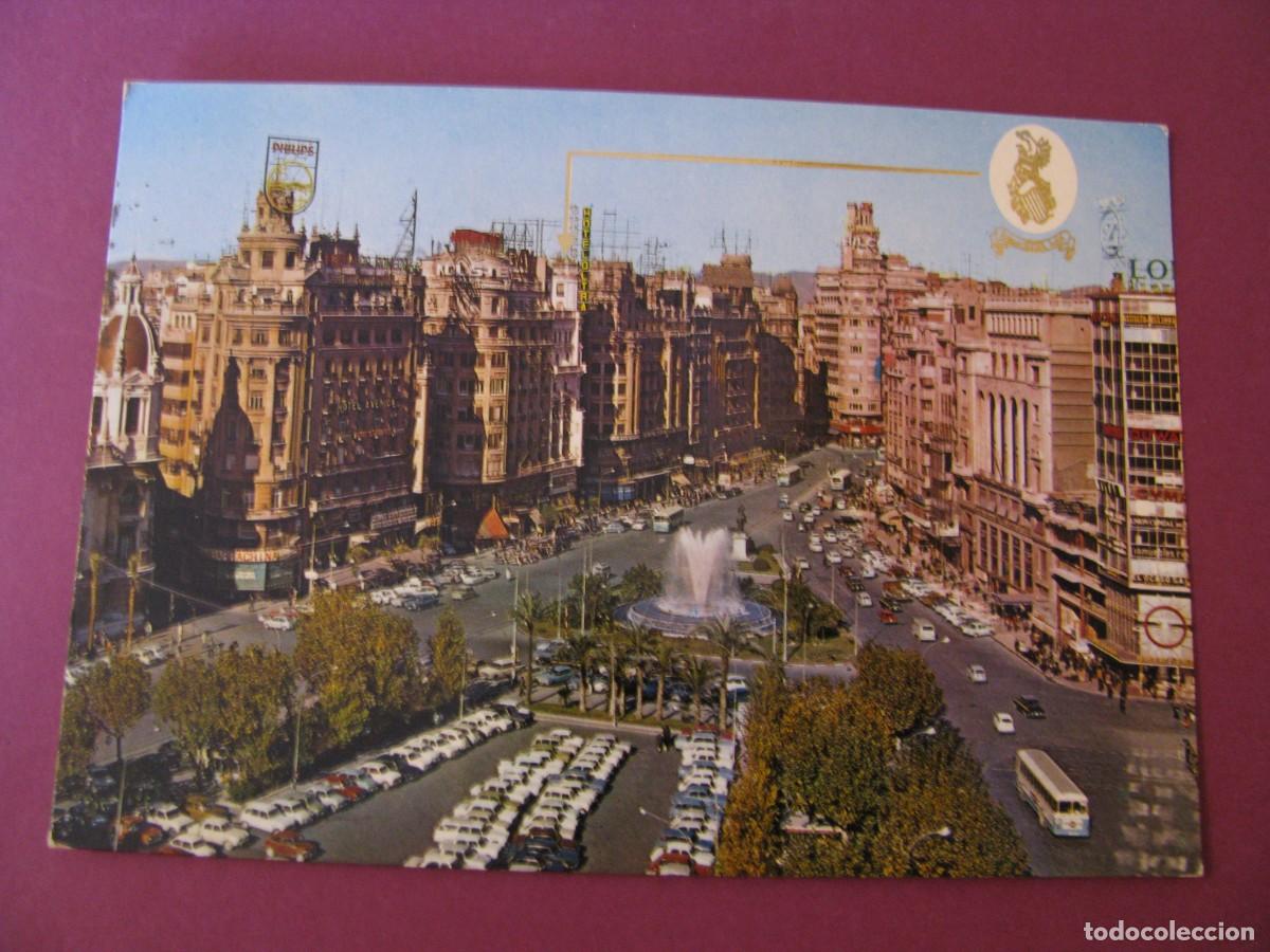Postales: POSTAL DE VALENCIA. PLAZA DEL CAUDILLO. RESIDENCIA OLTRA HOTEL. VALMAN. CIRCULADA