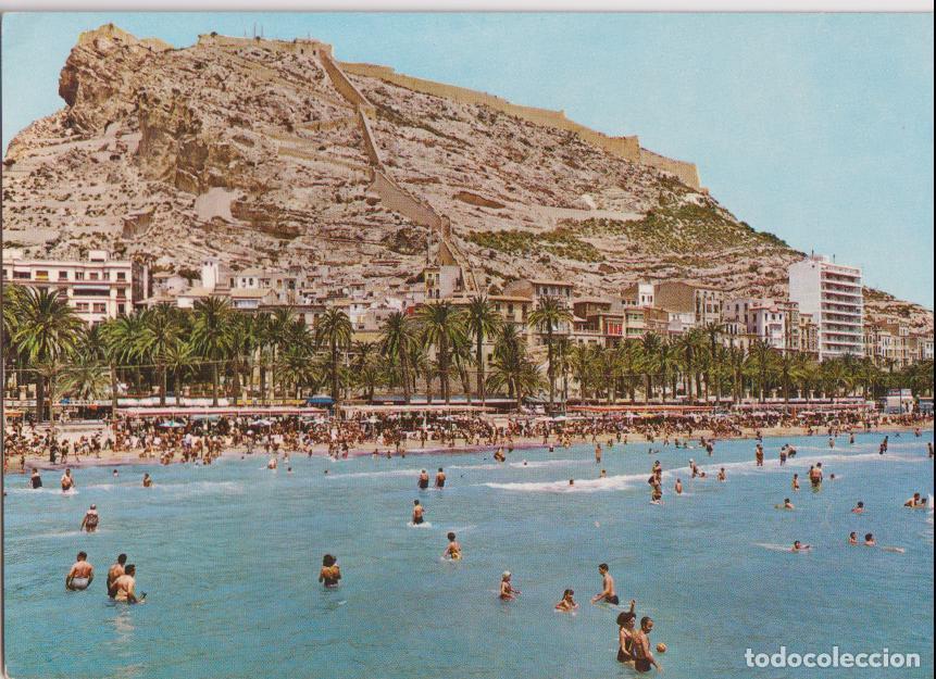 Postales: ALICANTE, PLAYA DEL POSTIGUET Y CASTILLO DE SANTA BARBARA - GARCIA GARRABELLA N&ordm;29 - S/C