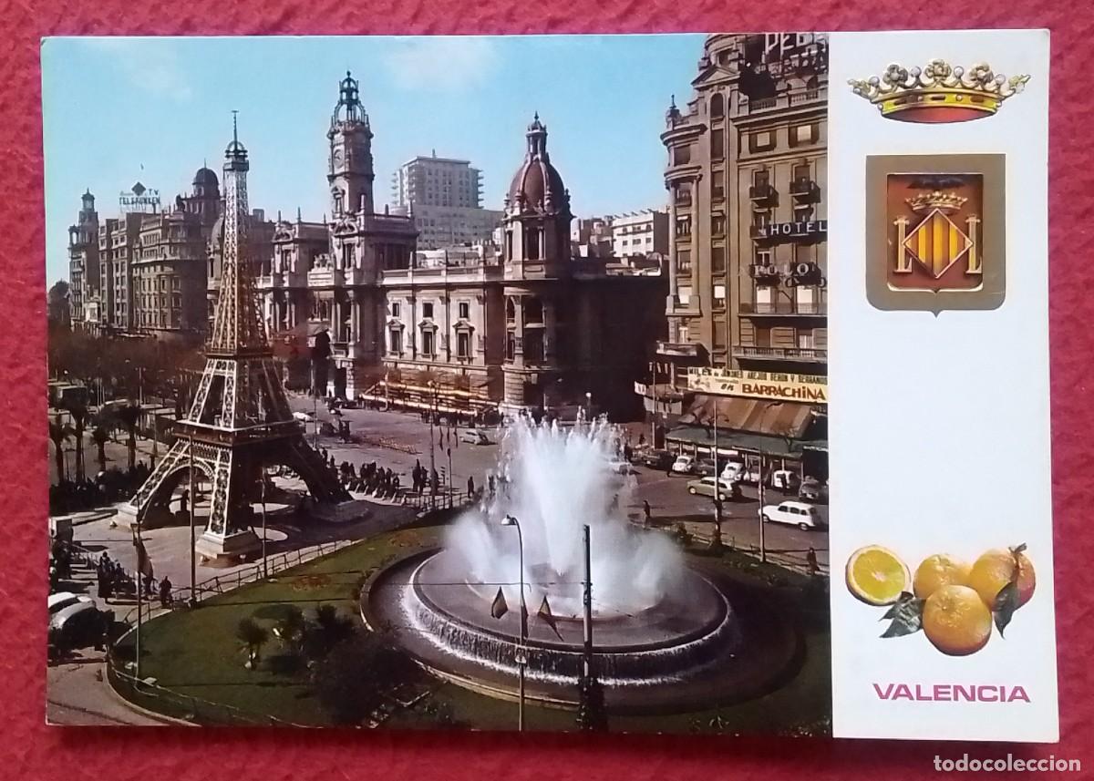 Postales: POSTAL POST CARD VALENCIA PLAZA DEL CAUDILLO EN FALLAS..TORRE EIFFEL..CARTE CARTOLINA POSTALE SPAIN.