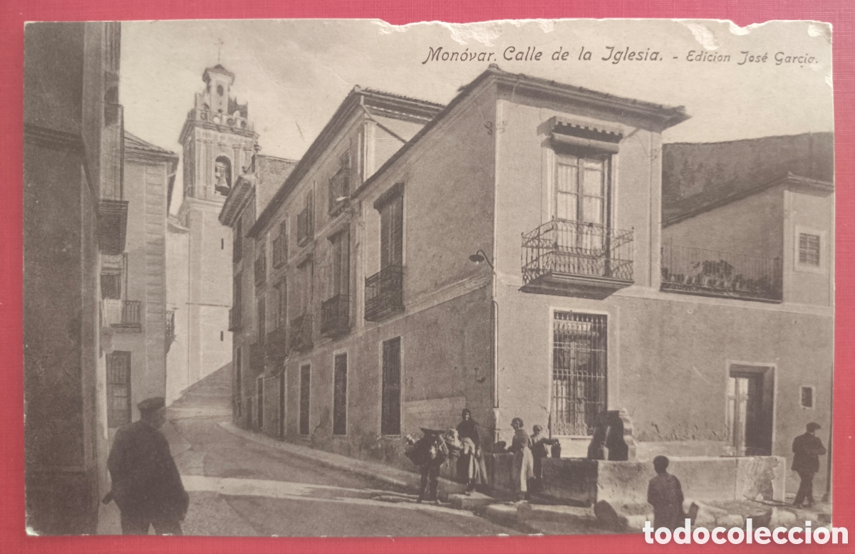 Postales: MON&Ograve;VER CARRER DE LA ESGL&Eacute;SIA POSTAL ED. JOS&Eacute; GARC&Iacute;A CASA REYES ALACANT C. 1915