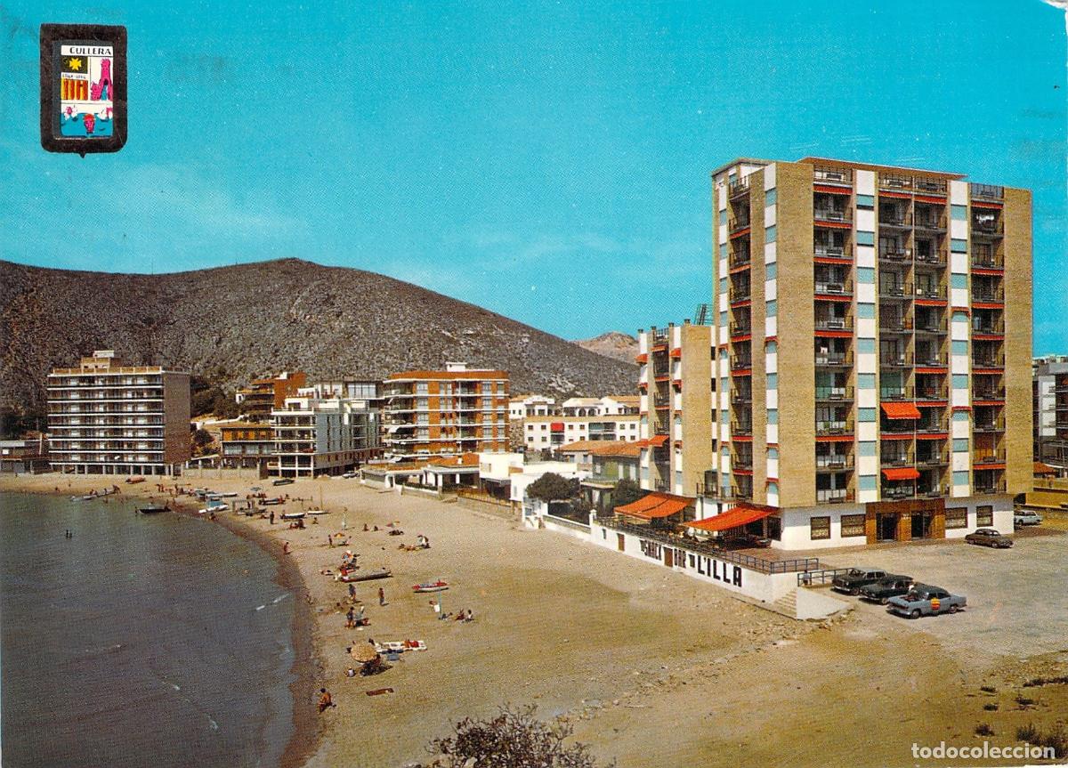 Postales: Postal de Cullera: Playa del Faro y Restaurante L'Illa, Valencia