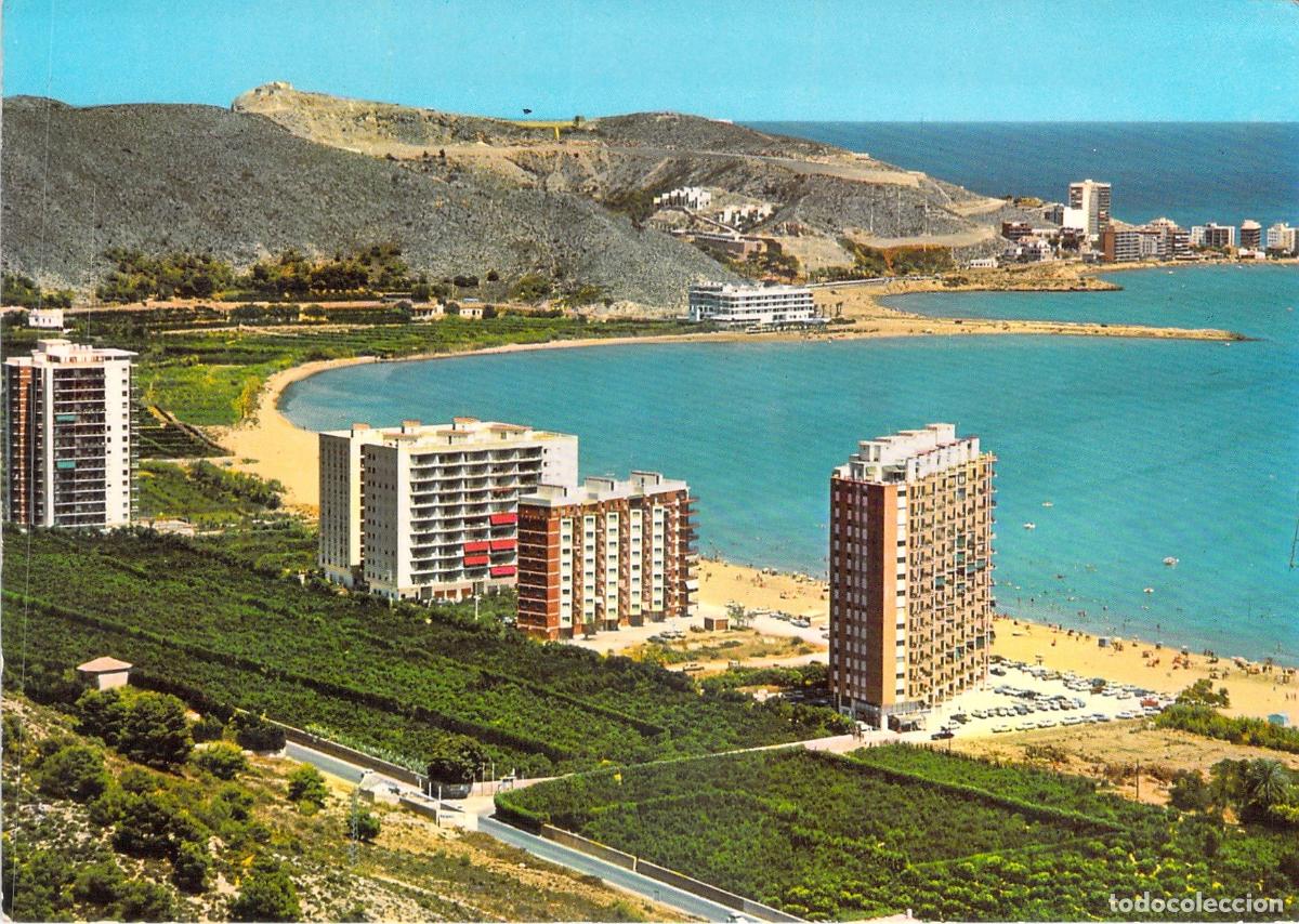 Postales: Postal de la Playa El Rac&oacute; y Hotel Sicania en Cullera