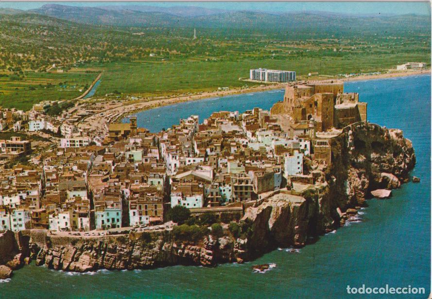 Postales: PE&Ntilde;ISCOLA (CASTELL&Oacute;N) VISTA A&Eacute;REA - GR&Aacute;FICAS HARRIS N&ordm;610 - S/C