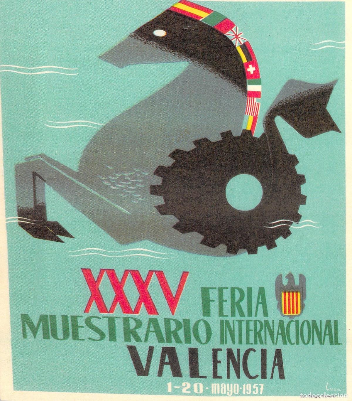 Postales: Postal XXXV Feria Muestrario Internacional Valencia Ilustraci&oacute;n Cartel