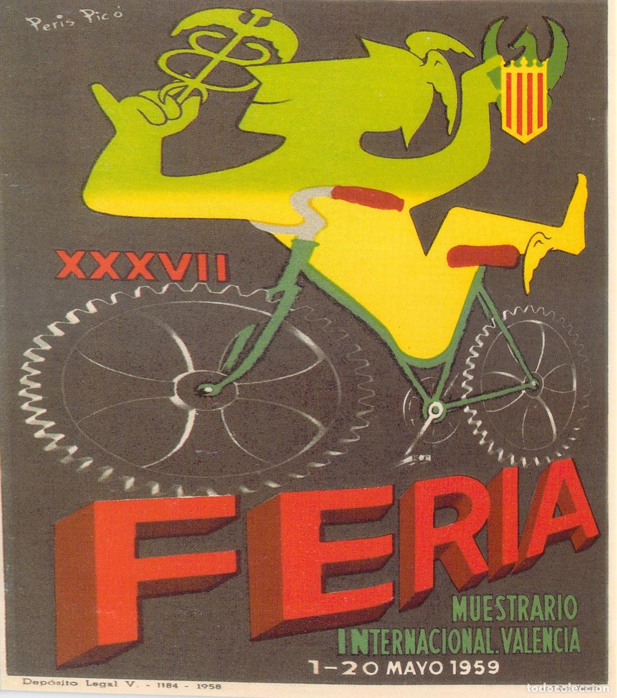 Postales: Postal Feria Muestrario Internacional de Valencia Cartel Peris Pic&oacute;
