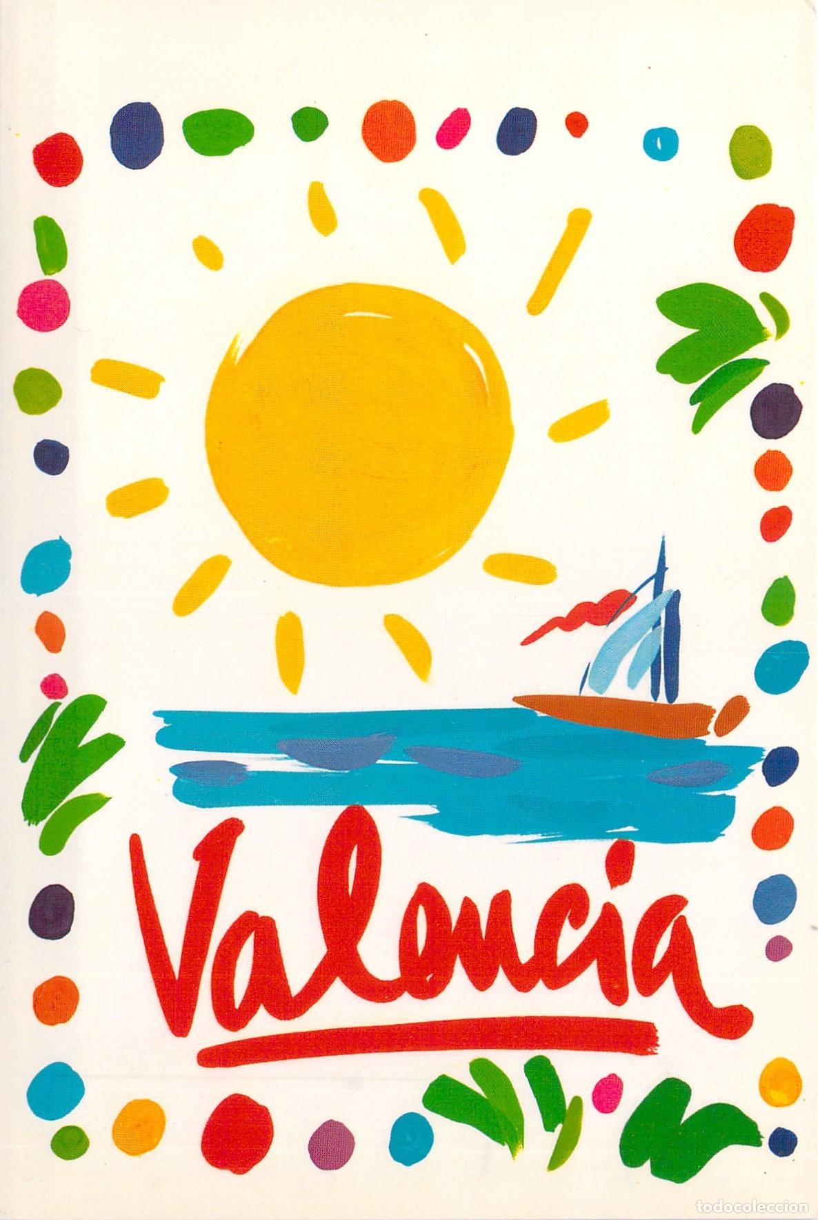Postales: Postal de Turismo de Valencia con Sol y Barco de Vela