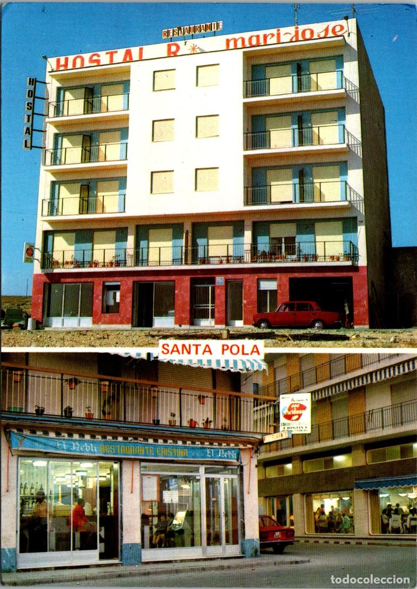 Postales: Santa Pola (Alicante) - Hostal Mari-Jose - Bar Restaurante Cristina - Playa de Levante - 150x102mm