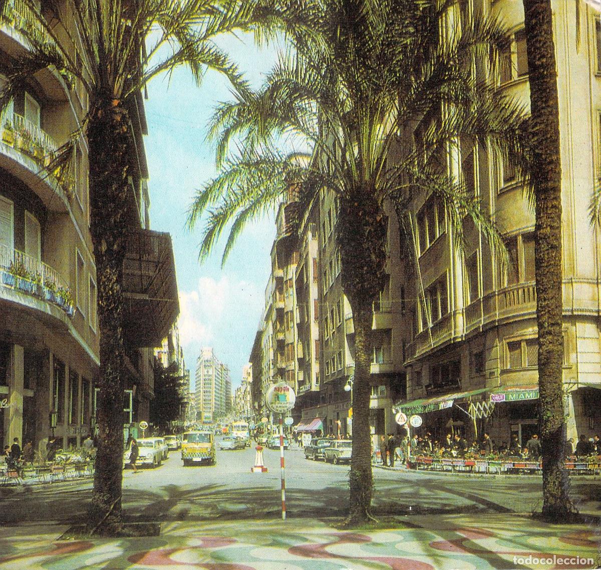 Postales: Postal de Alicante: Avenida M&eacute;ndez N&uacute;&ntilde;ez desde la Explanada