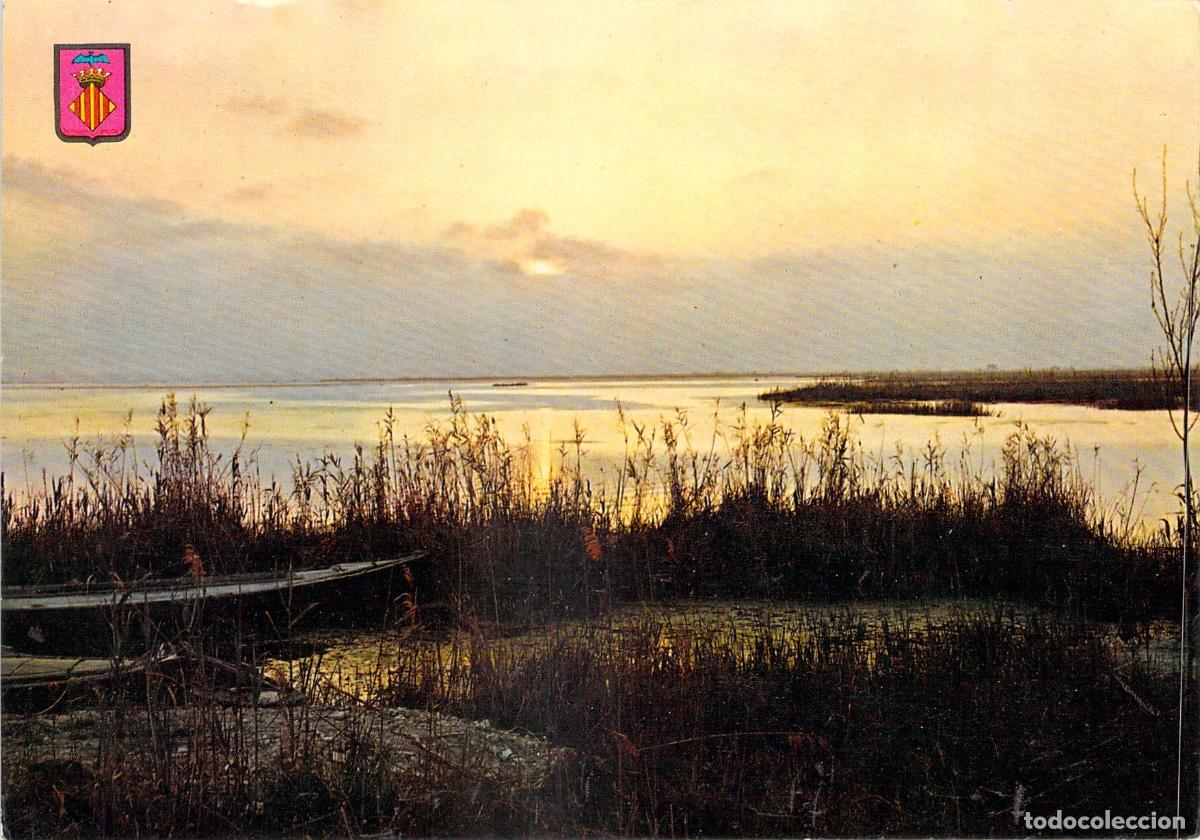 Postales: Postal de la Puesta de Sol en la Albufera de Valencia
