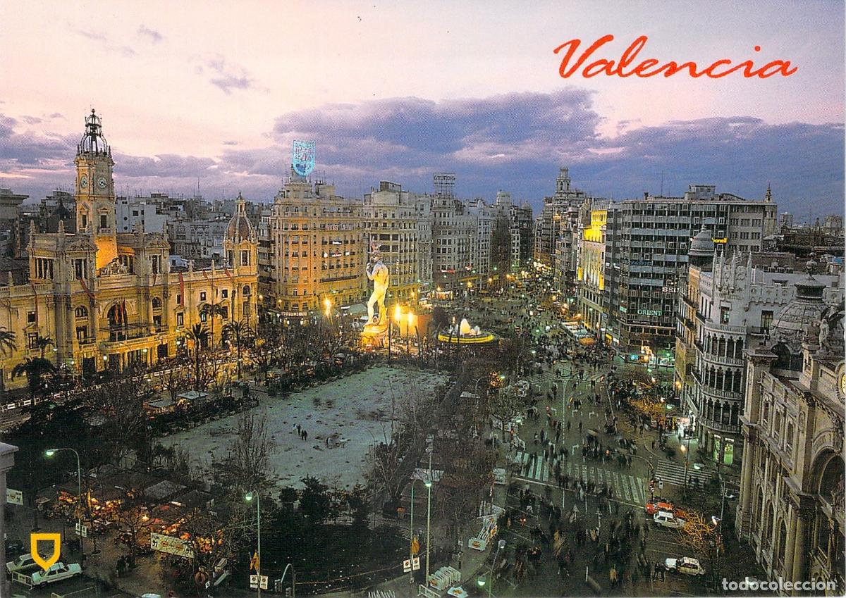 Postales: Postal de la Plaza del Ayuntamiento de Valencia