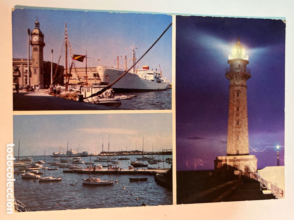 Postales: POSTAL. Valencia. Port, club nautic. Far.