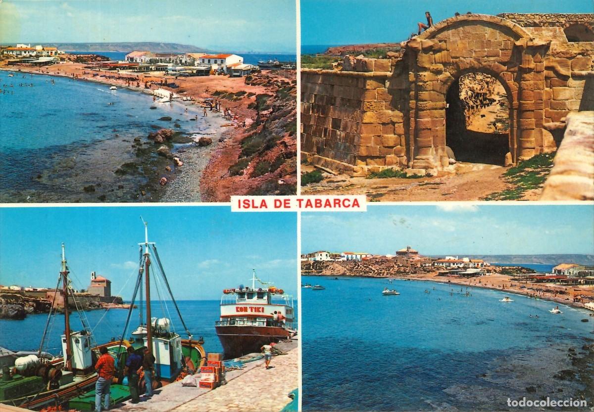Postales: POSTALES - ESPA&Ntilde;A - ALICANTE - ISLA DE TABARCA - 214 - PLAYA, PUERTO Y MURALLA
