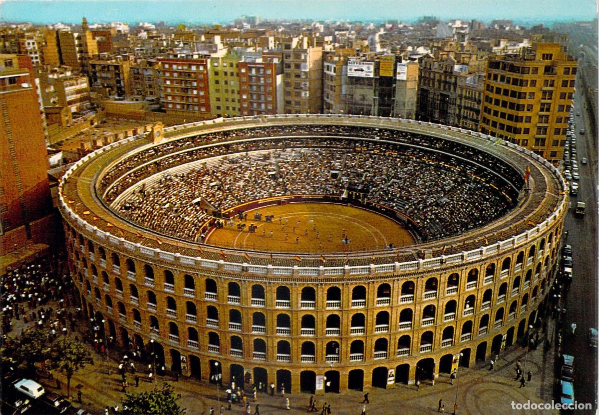 Postales: Postal de la Plaza de Toros de Valencia, Vista A&eacute;rea