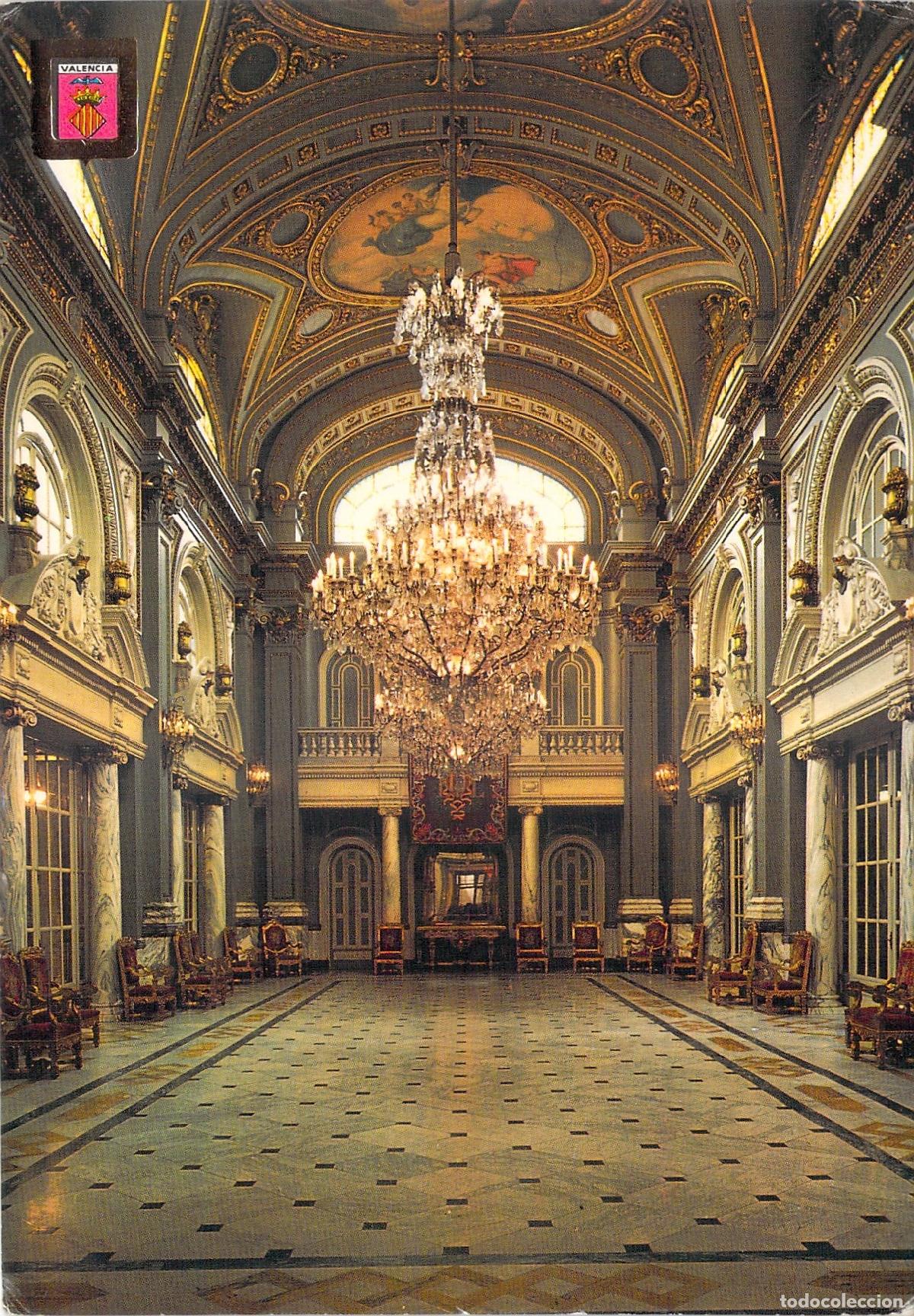 Postales: Postal del Sal&oacute;n de Fiestas del Palacio del Ayuntamiento de Valencia