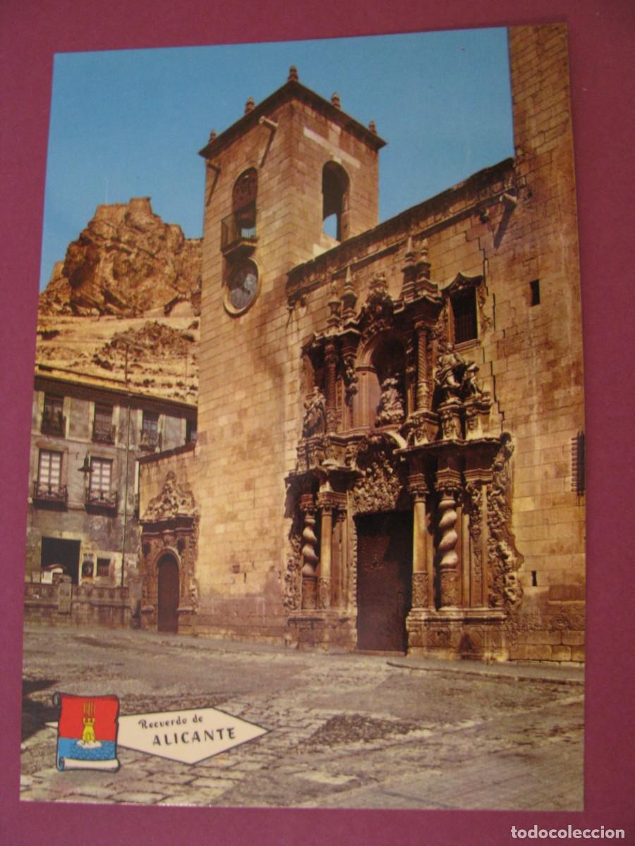 Postales: POSTAL DE ALICANTE. PORTAL IGLESIA SANTA MARIA. PERGAMINO. ESCRITA. 1972