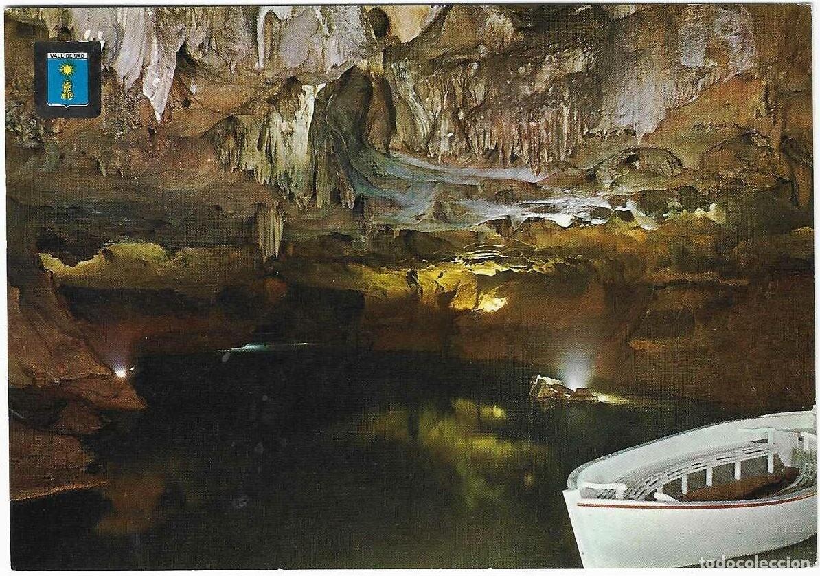 Postales: Vall de Uxo (Castell&oacute;n). Gruta de San Jos&eacute;. Sala de los murci&eacute;lagos. Escudo de Oro