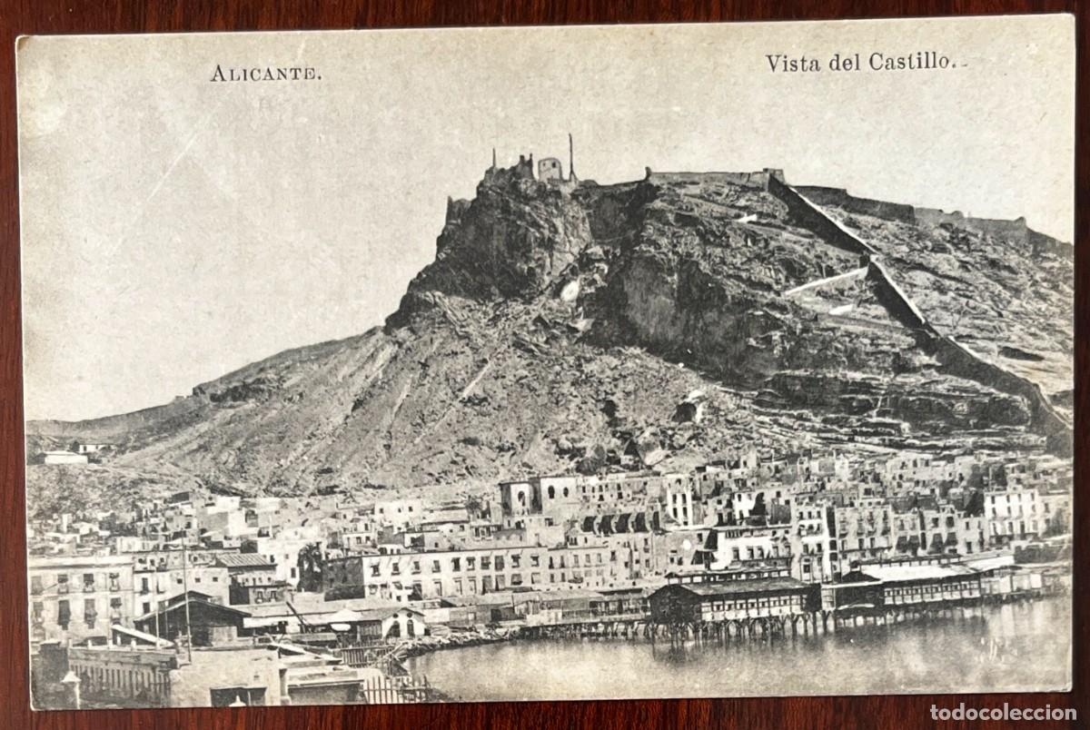 Postales: ALICANTE, VISTA DEL CASTILLO, ED. ESPA&Ntilde;A MONUMENTAL E HISTORICA, SERIE XII, NUM 72, FOTOTIPIA LACOST