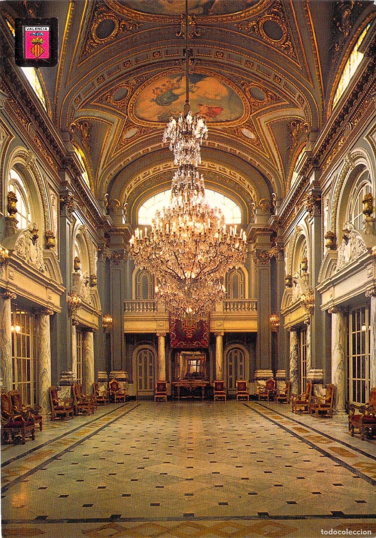 Postales: Postal del Sal&oacute;n de Fiestas del Palacio del Ayuntamiento de Valencia