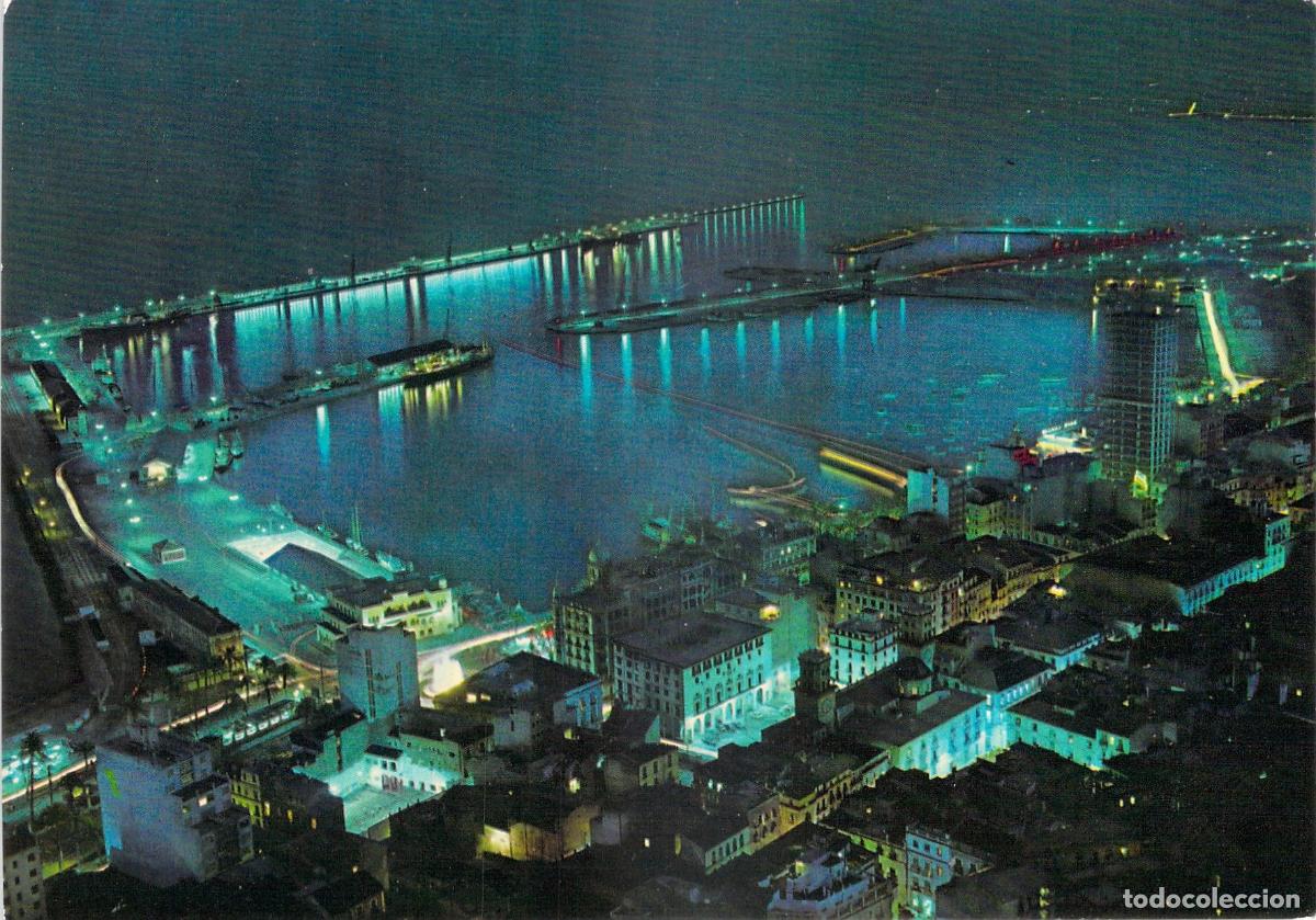 Postales: Postal Vista Nocturna del Puerto de Alicante