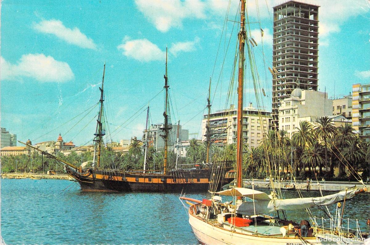 Postales: Postal de Alicante: Vista del Puerto y la Explanada