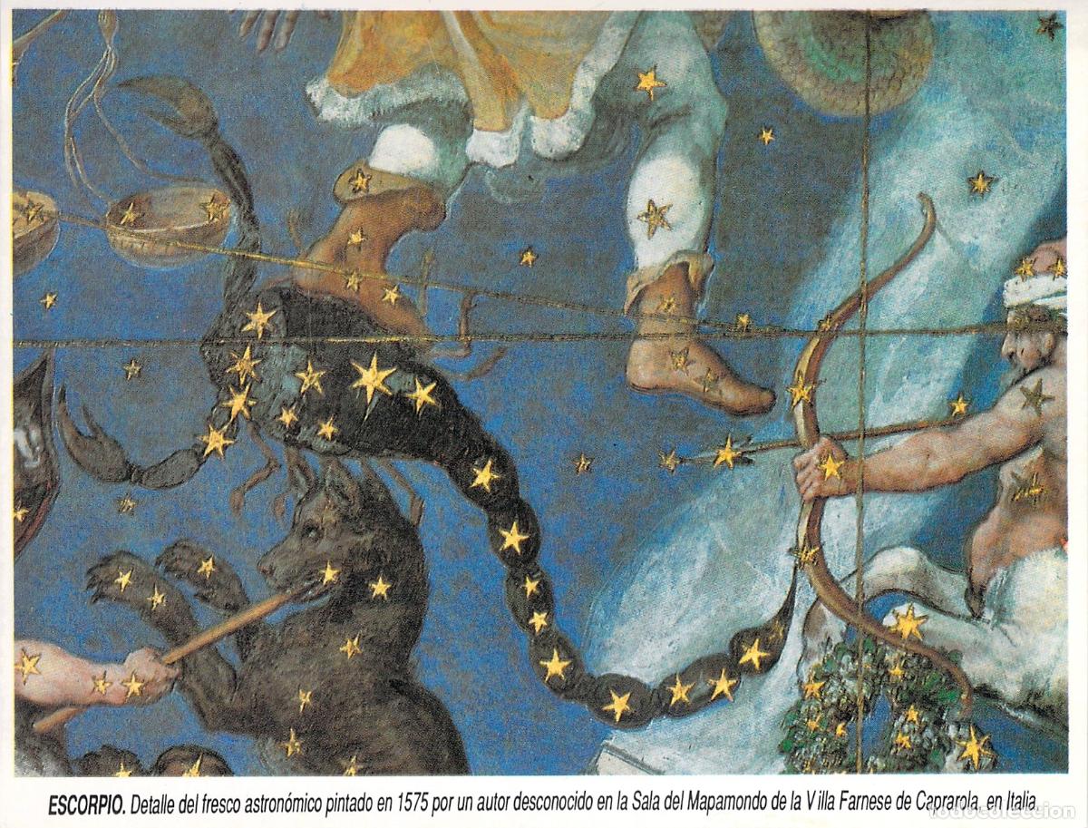 Postales: Postal de Astrolog&iacute;a Signo Escorpio Fresco Villa Farnese